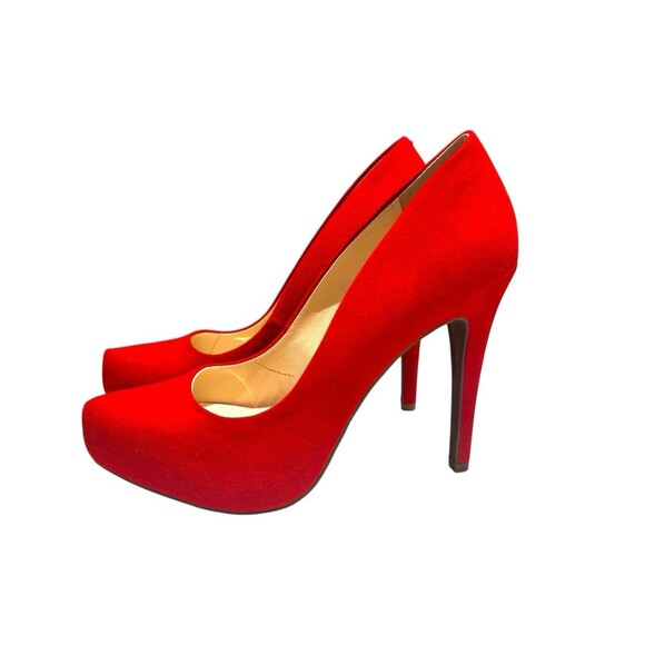 Jessica Simpson Red Suede Parisah Platform Stiletto Heels Pumps 7.5 - Picture 1 of 10